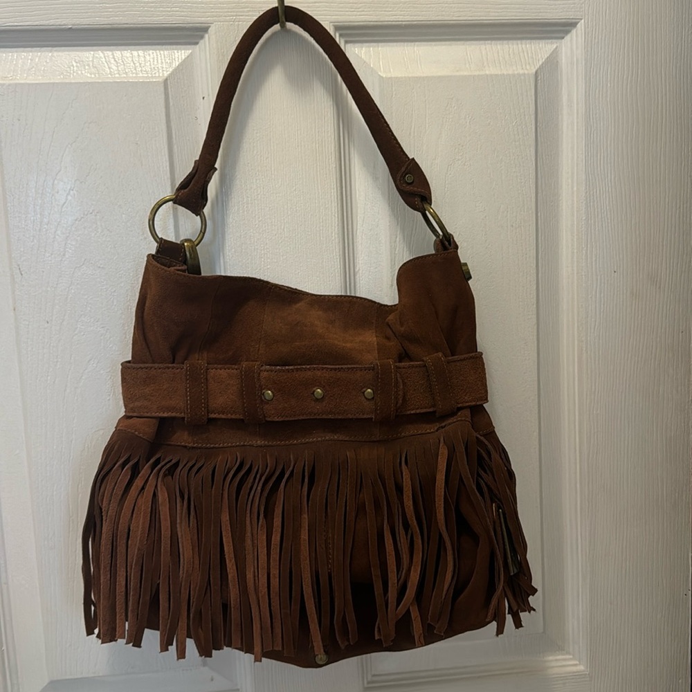 K-dash by kardashian leather bag. Great condition. Fringe. Rich brown suede.